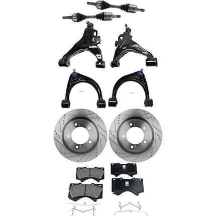 TrueDrive 10-Piece Kit Front Axle Assembly, 4WD, Includes (2) Axle Assembly, (2) Brake Disc, (1) Brake Pad Set, and (4) Control Arm
