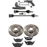 TrueDrive 6-Piece Kit Front, Driver and Passenger Side Control Arm, Manual Transmission, includes Axle Assembly, Brake Discs, and Brake Pad Set
