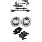 TrueDrive 6-Piece Kit Front, Driver and Passenger Side, Lower Control Arm, Wagon, Automatic Transmission, includes Axle Assembly, Brake Discs, and Brake Pad Set