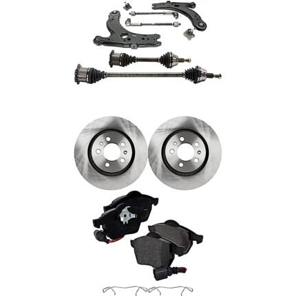 TrueDrive 6-Piece Kit Front, Driver and Passenger Side, Lower Control Arm, Wagon, Automatic Transmission, includes Axle Assembly, Brake Discs, and Brake Pad Set