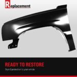 Replacement 7-Piece Kit, Front, Driver Side Fender, Includes (1) Bumper, (1) Bumper Cover, (1) Fender, (1) Fender Flares, (1) Hood, and (2) Valance - Image 19