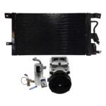 DriveMotive 3-Piece Kit A/C Compressor, GAS, 6-Groove Pulley, includes A/C Condenser, and A/C Service Kit (A/C Accumulator, A/C Discharge and Liquid Line, and A/C O-Ring and Gasket Seal Kit)