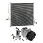DriveMotive 3-Piece Kit A/C Compressor, 6-Groove Pulley, includes A/C Condenser, and A/C Service Kit (A/C Accumulator, A/C Orifice Tube, and A/C O-Ring and Gasket Seal Kit)