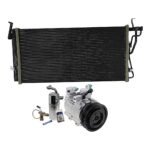 DriveMotive 3-Piece Kit A/C Compressor, 6-Groove Pulley, includes A/C Condenser, and A/C Service Kit (A/C Expansion Valve, A/C Receiver Drier, and A/C O-Ring and Gasket Seal Kit)