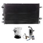 DriveMotive 3-Piece Kit A/C Compressor, 6-Groove Pulley, includes A/C Condenser, and A/C Service Kit (A/C Expansion Valve, A/C Expansion Valve, A/C Receiver Drier, and A/C O-Ring and Gasket Seal Kit)