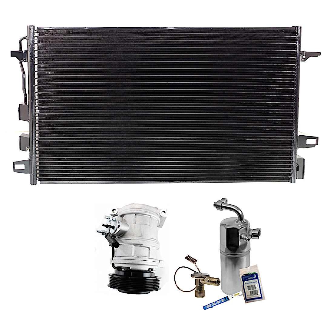 kit-061921-366_1.jpg DriveMotive 3-Piece Kit A/C Compressor, 6-Groove Pulley, includes A/C Condenser, and A/C Service Kit (A/C Expansion Valve, A/C Expansion Valve, A/C Receiver Drier, and A/C O-Ring and Gasket Seal Kit) - Image 1