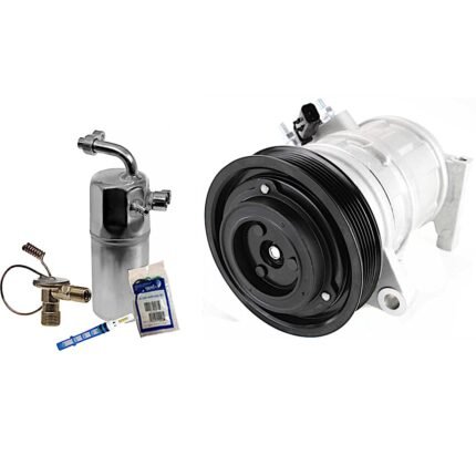 DriveMotive 2-Piece Kit A/C Compressor Kit Kit, Includes A/C Compressor and A/C Service Kit (A/C Expansion Valve, A/C Expansion Valve, A/C Receiver Drier, and A/C O-Ring and Gasket Seal Kit)