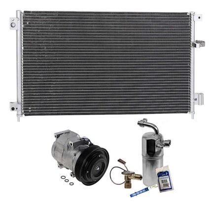 DriveMotive 3-Piece Kit A/C Compressor, Sedan, 6-Groove Pulley, includes A/C Condenser, and A/C Service Kit (A/C Expansion Valve, A/C Receiver Drier, and A/C O-Ring and Gasket Seal Kit)