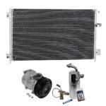 DriveMotive 3-Piece Kit A/C Compressor, 6-Groove Pulley, includes A/C Condenser, and A/C Service Kit (A/C Expansion Valve, A/C Receiver Drier, and A/C O-Ring and Gasket Seal Kit)