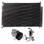 DriveMotive 3-Piece Kit A/C Compressor, 6-Groove Pulley, includes A/C Condenser, and A/C Service Kit (A/C Expansion Valve, A/C O-Ring and Gasket Seal, and Drier Desiccant Element)