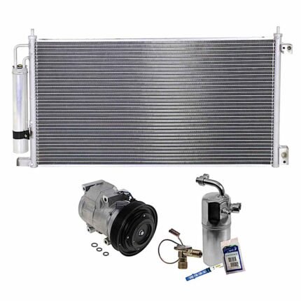DriveMotive 3-Piece Kit A/C Compressor, 6-Groove Pulley, includes A/C Condenser, and A/C Service Kit (A/C Expansion Valve, A/C Receiver Drier, and A/C O-Ring and Gasket Seal Kit)