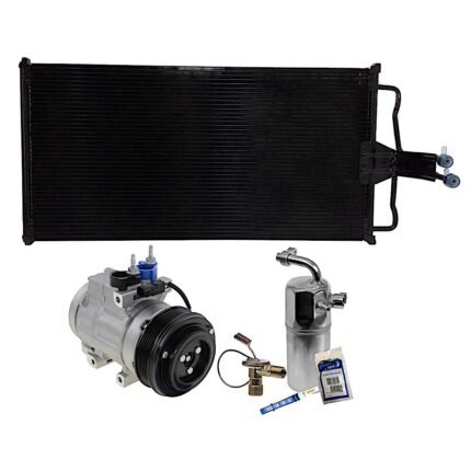 DriveMotive 3-Piece Kit A/C Compressor with A/C Condenser and A/C Service Kit, with Clutch, 6-Groove Pulley, For Models With FS20 Compressor Type