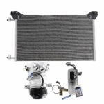 DriveMotive 3-Piece Kit A/C Compressor, 6-Groove Pulley, includes A/C Condenser, and A/C Service Kit (A/C Accumulator, A/C Orifice Tube, and A/C O-Ring and Gasket Seal Kit)