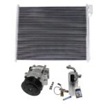 DriveMotive 3-Piece Kit A/C Compressor, 8-Groove Pulley, includes A/C Condenser, and A/C Service Kit (A/C Accumulator, A/C Orifice Tube, and A/C O-Ring and Gasket Seal Kit)