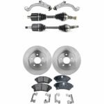 TrueDrive 7-Piece Kit Front, Driver and Passenger Side Control Arm, FWD, includes Axle Assembly, Brake Discs, and Brake Pad Set