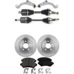 TrueDrive 7-Piece Kit Front, Driver and Passenger Side, Lower Control Arm, FWD, includes Axle Assembly, Brake Discs, and Brake Pad Set