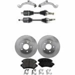 TrueDrive 8-Piece Kit Front, Driver and Passenger Side, Lower Control Arm, FWD, Includes (2) Axle Assembly, (2) Brake Disc, (1) Brake Pad Set, and (2) Control Arm
