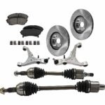 TrueDrive 7-Piece Kit Front, Driver and Passenger Side, Lower Control Arms, with Axle Assembly, Brake Discs, and Brake Pad Set, AWD, 345mm Front Disc, Heavy Duty Brakes (J55)