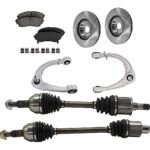 TrueDrive 7-Piece Kit Front, Driver and Passenger Side, Upper Control Arms, with Axle Assemblies, Brake Discs, and Brake Pad Set, AWD, 345mm Front Disc, Heavy Duty Brakes J55