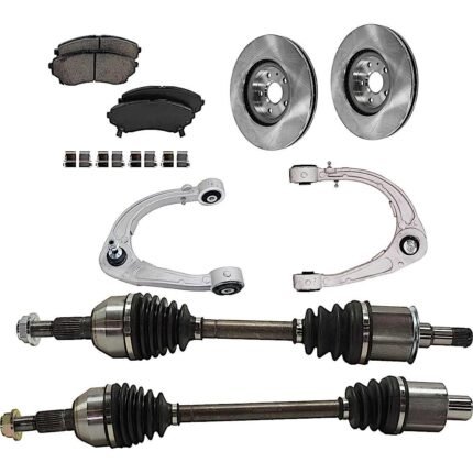 TrueDrive 7-Piece Kit Front, Driver and Passenger Side, Upper Control Arms, with Axle Assemblies, Brake Discs, and Brake Pad Set, AWD, 345mm Front Disc, Heavy Duty Brakes J55