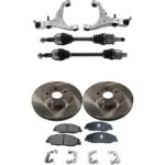 TrueDrive 8-Piece Kit Front, Driver and Passenger Side, Lower Control Arm, AWD, 315mm Front Disc, Excluding Heavy Duty Brakes, Includes (2) Axle Assembly, (2) Brake Disc, (1) Brake Pad Set, and (2) Control Arm
