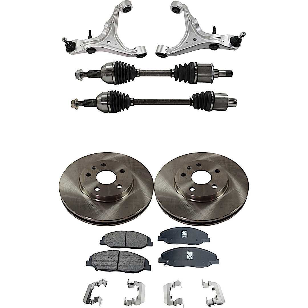 kit-062422-462_1.jpg TrueDrive 8-Piece Kit Front, Driver and Passenger Side, Lower Control Arm, AWD, 315mm Front Disc, Excluding Heavy Duty Brakes, Includes (2) Axle Assembly, (2) Brake Disc, (1) Brake Pad Set, and (2) Control Arm - Image 1
