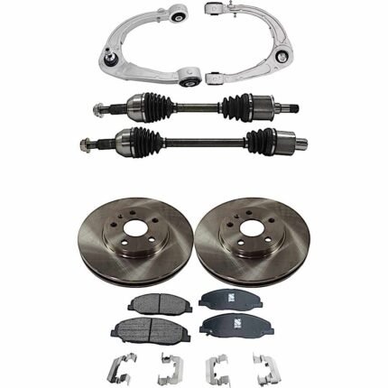 TrueDrive 8-Piece Kit Front, Driver and Passenger Side, Upper Control Arm,, AWD, 315mm Front Disc, Excluding Heavy Duty Brakes, Includes (2) Axle Assembly, (2) Brake Disc, (1) Brake Pad Set, and (2) Control Arm