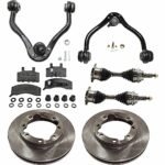 TrueDrive 8-Piece Kit Front, Driver and Passenger Side Axle Assembly with Brake Discs, Brake Pad Set, and Control Arms