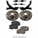 TrueDrive 8-Piece Kit Front Axle Assembly with Brake Discs, Brake Pad Set, and Control Arms, AWD