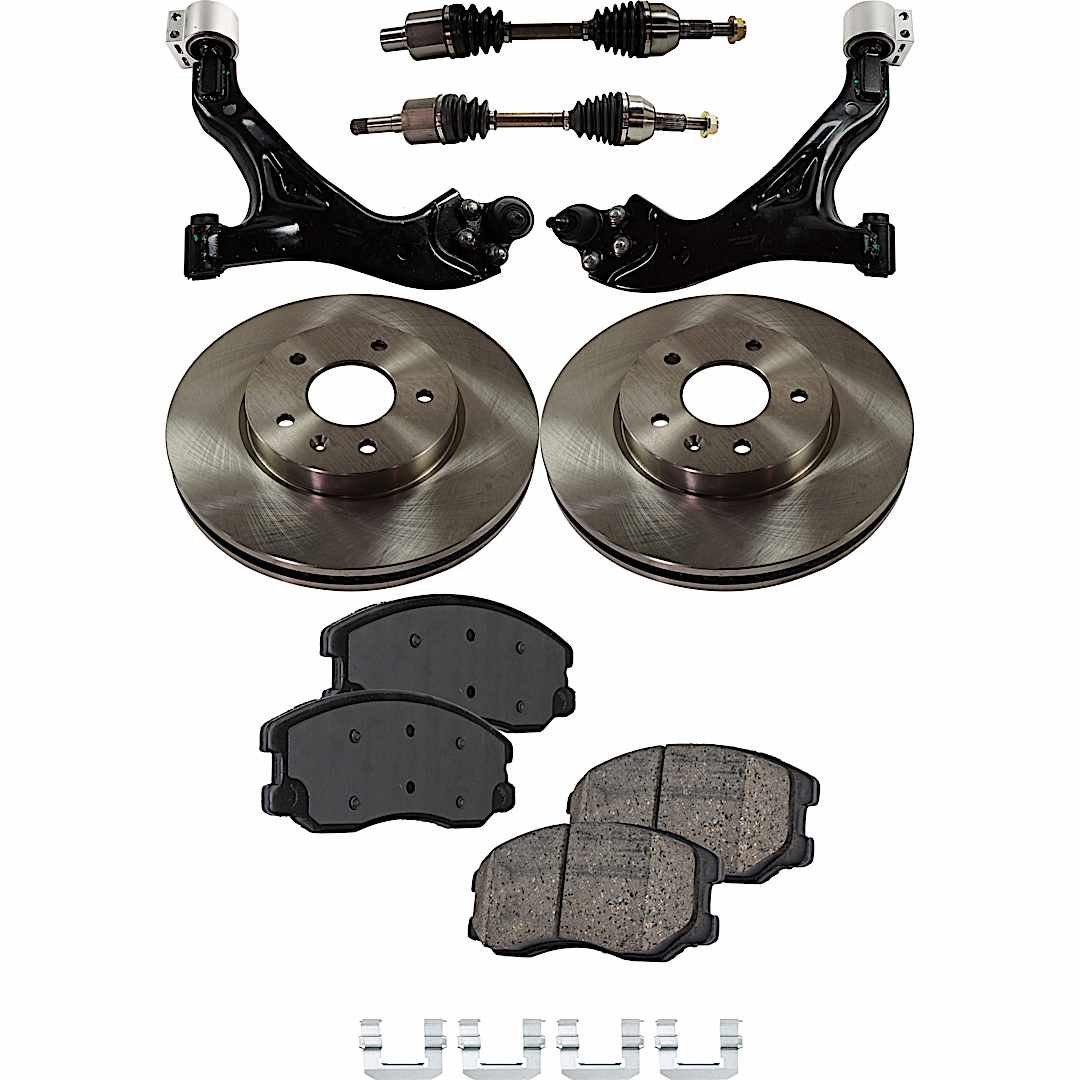 kit-062422-553_1.jpg TrueDrive 8-Piece Kit Front Axle Assembly with Brake Discs, Brake Pad Set, and Control Arms, AWD - Image 1