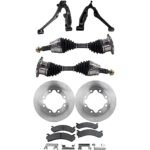 TrueDrive 7-Piece Kit Front, Driver and Passenger Side, Lower Control Arm, 4WD, includes Axle Assembly, Brake Discs, and Brake Pad Set, with Front Torsion Bar Springs