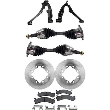 TrueDrive 7-Piece Kit Front, Driver and Passenger Side, Lower Control Arm, 4WD, includes Axle Assembly, Brake Discs, and Brake Pad Set, with Front Torsion Bar Springs
