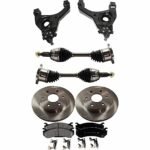 TrueDrive 8-Piece Kit Front, Driver and Passenger Side, Lower Control Arm, RWD, Includes (2) Axle Assembly, (2) Brake Disc, (1) Brake Pad Set, and (2) Control Arm