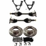 TrueDrive 8-Piece Kit Front, Driver and Passenger Side, Lower Control Arm, 8 Lug, Heavy Duty, With Front Torsion Bar Spring, Includes (2) Axle Assembly, (2) Brake Disc, (1) Brake Pad Set, and (2) Control Arm