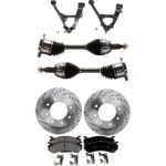 TrueDrive 7-Piece Kit Front, Driver and Passenger Side, Lower Control Arm, With Front Torsion Bar Spring, 8 Lugs Wheels, Heavy Duty, includes Axle Assembly, Brake Discs, and Brake Pad Set