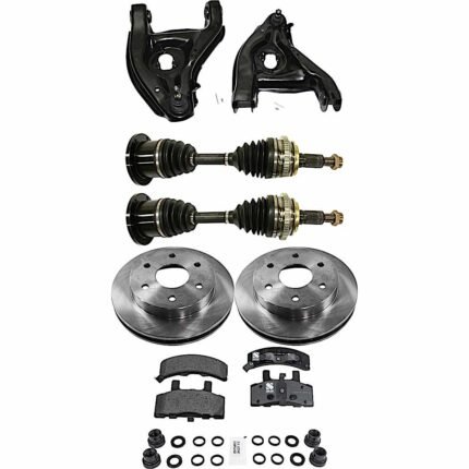 TrueDrive 7-Piece Kit Front, Driver and Passenger Side, Lower Control Arm, Rear Wheel Drive, includes Axle Assembly, Brake Discs, and Brake Pad Set