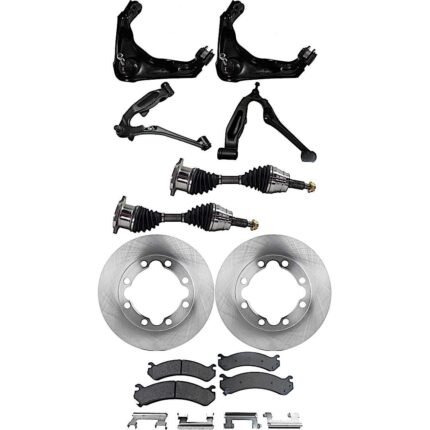 TrueDrive 10-Piece Kit Front, Driver and Passenger Side, Upper and Lower Control Arm Kit, With Front Torsion Bar Spring, 4WD, Supplied with Standard Neoprene Outboard Boot