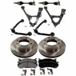 TrueDrive 10-Piece Kit Front, Driver and Passenger Side, Upper and Lower Control Arm, 8 Lug, With Front Torsion Bar Spring, Includes (2) Axle Assembly, (2) Brake Disc, (1) Brake Pad Set, and (4) Control Arm