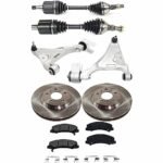 TrueDrive 7-Piece Kit Front, Driver and Passenger Side, Lower Control Arm, FWD, includes Axle Assembly, Brake Discs, and Brake Pad Set