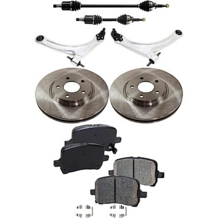 TrueDrive 7-Piece Kit Front, Driver and Passenger Side, Lower Control Arm with Axle Assemblies, Brake Discs, and Brake Pad Set, FWD, Manual Transmission, with Rear Disc Brakes