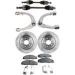 TrueDrive 7-Piece Kit Front, Driver and Passenger Side, Upper Control Arm, with Axle Assembly, Brake Discs, and Brake Pad Set