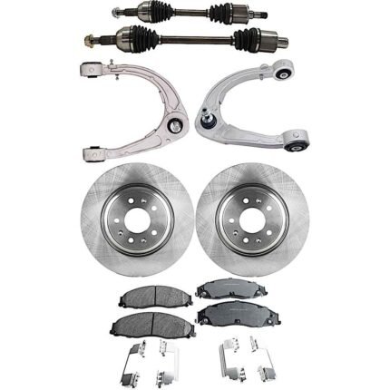 TrueDrive 7-Piece Kit Front, Driver and Passenger Side, Upper Control Arm, with Axle Assembly, Brake Discs, and Brake Pad Set