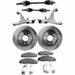 TrueDrive 7-Piece Kit Front, Driver and Passenger Side, Lower Control Arm, with Axle Assemblys, Brake Discs, and Brake Pad Set, AWD, For Models with 303mm Front Disc, without Brembo Brakes
