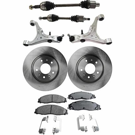TrueDrive 7-Piece Kit Front, Driver and Passenger Side, Lower Control Arm, with Axle Assemblys, Brake Discs, and Brake Pad Set, AWD, For Models with 303mm Front Disc, without Brembo Brakes