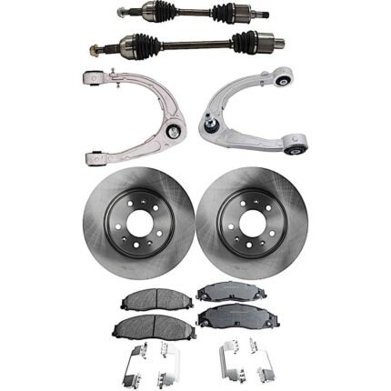 TrueDrive 7-Piece Kit Front, Driver and Passenger Side, Upper Control Arm, with Axle Assemblies, Brake Discs, and Brake Pad Set, AWD, For Models with 303mm Front Disc, without Brembo Brakes