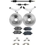 TrueDrive 7-Piece Kit Front, Driver and Passenger Side, Lower Control Arm with Axle Assemblies, Brake Discs, and Brake Pad Set, FWD, Manual Transmission, 4-Lug Wheels, For Models with FE3 Suspension