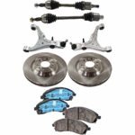 TrueDrive 7-Piece Kit Front, Driver and Passenger Side, Lower Control Arm, with Axle Assembly, Brake Discs, and Brake Pad Set, AWD
