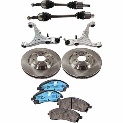 TrueDrive 7-Piece Kit Front, Driver and Passenger Side, Lower Control Arm, with Axle Assembly, Brake Discs, and Brake Pad Set, AWD