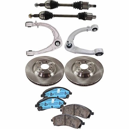 TrueDrive 7-Piece Kit Front, Driver and Passenger Side, Upper Control Arm, with Axle Assembly, Brake Discs, and Brake Pad Set, AWD