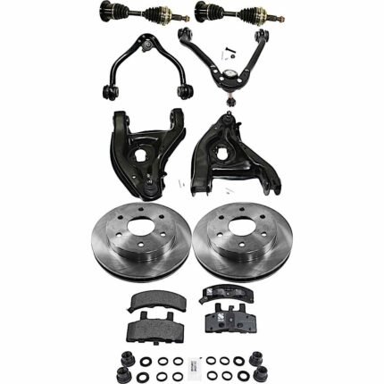 TrueDrive 9-Piece Kit Front, Driver and Passenger Side, Upper and Lower Control Arm, Rear Wheel Drive, includes Axle Assembly, Brake Discs, and Brake Pad Set
